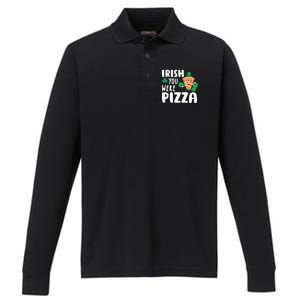 Pizza Lover St Patricks Gift Performance Long Sleeve Polo