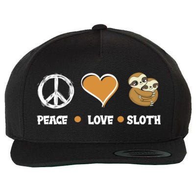 Peace Love Sloth Cute Sloth Lover Funny Sloth Gift Wool Snapback Cap