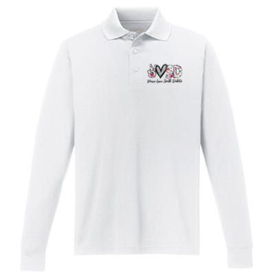 Peace Love South Dakota Vinatge Floral South Dakota Lovers Performance Long Sleeve Polo