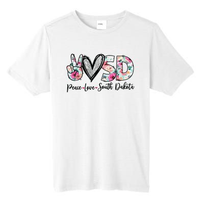 Peace Love South Dakota Vinatge Floral South Dakota Lovers Tall Fusion ChromaSoft Performance T-Shirt