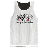 Peace Love South Dakota Vinatge Floral South Dakota Lovers Mesh Reversible Basketball Jersey Tank