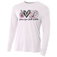 Peace Love South Dakota Vinatge Floral South Dakota Lovers Cooling Performance Long Sleeve Crew