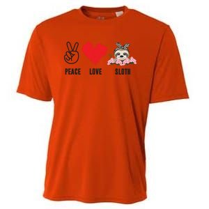 Peace Love Sloth Funny Sloth Love Great Gift Cooling Performance Crew T-Shirt