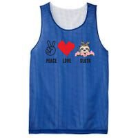 Peace Love Sloth Funny Sloth Love Great Gift Mesh Reversible Basketball Jersey Tank