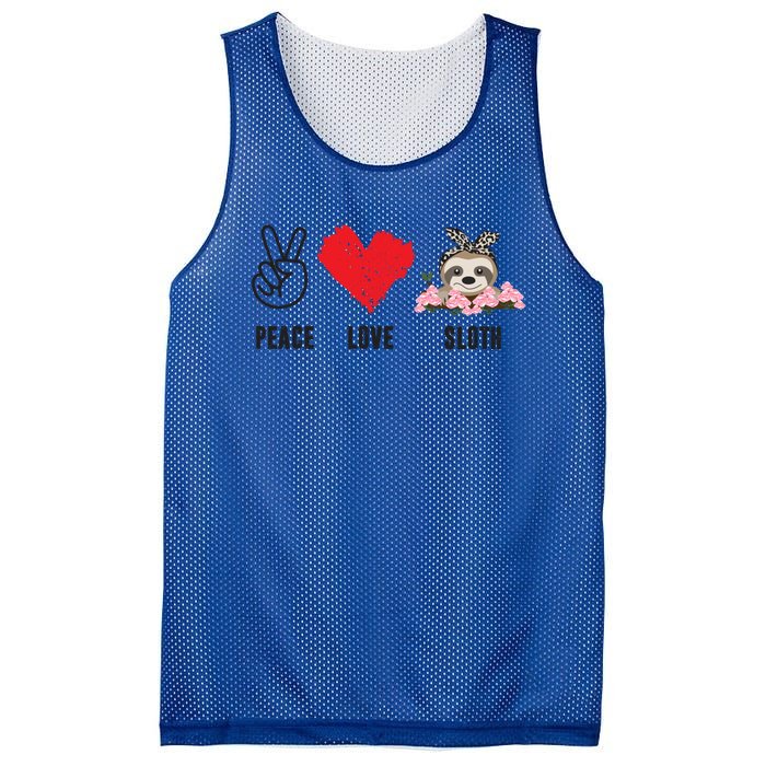 Peace Love Sloth Funny Sloth Love Great Gift Mesh Reversible Basketball Jersey Tank