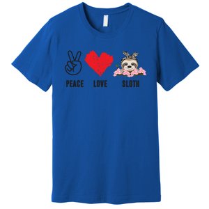 Peace Love Sloth Funny Sloth Love Great Gift Premium T-Shirt