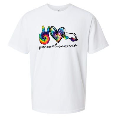 Peace Love Swim Tie Dye Swimmer Sueded Cloud Jersey T-Shirt