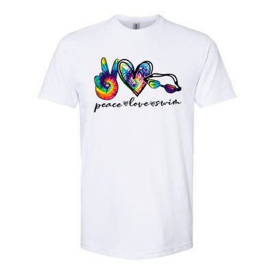 Peace Love Swim Tie Dye Swimmer Softstyle CVC T-Shirt