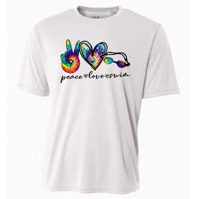 Peace Love Swim Tie Dye Swimmer Cooling Performance Crew T-Shirt