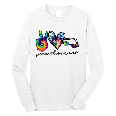 Peace Love Swim Tie Dye Swimmer Long Sleeve Shirt