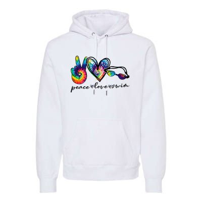 Peace Love Swim Tie Dye Swimmer Premium Hoodie