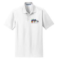 Peace Love Swim Tie Dye Swimmer Dry Zone Grid Polo