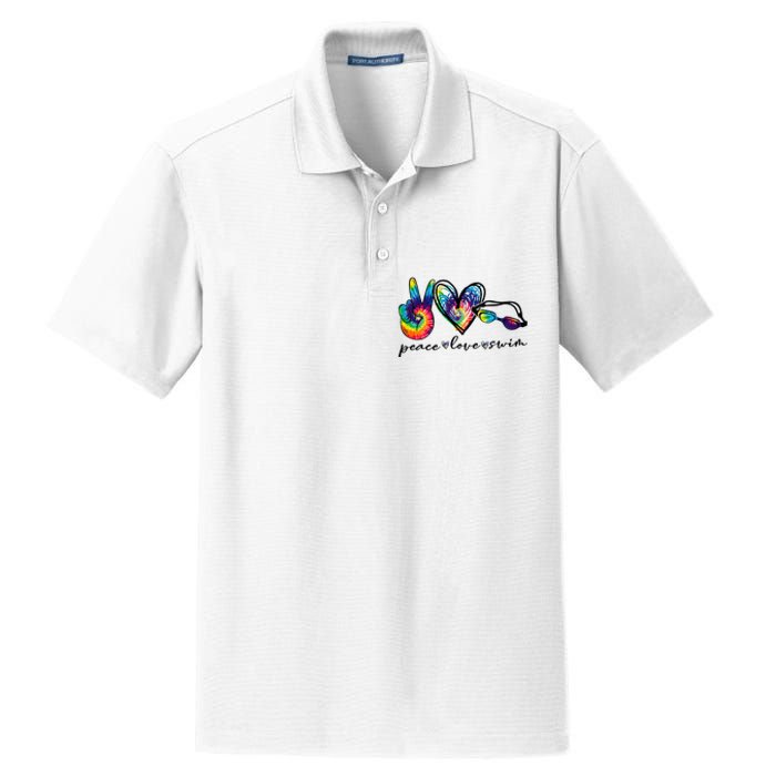 Peace Love Swim Tie Dye Swimmer Dry Zone Grid Polo