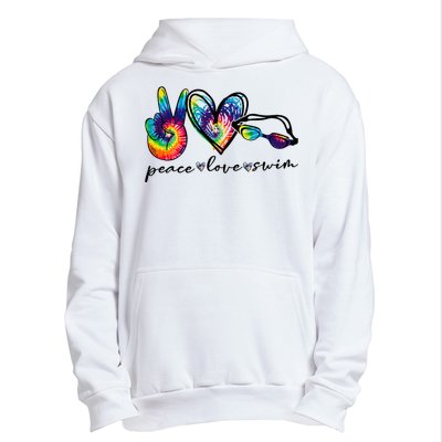 Peace Love Swim Tie Dye Swimmer Urban Pullover Hoodie