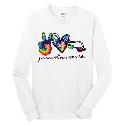 Peace Love Swim Tie Dye Swimmer Tall Long Sleeve T-Shirt