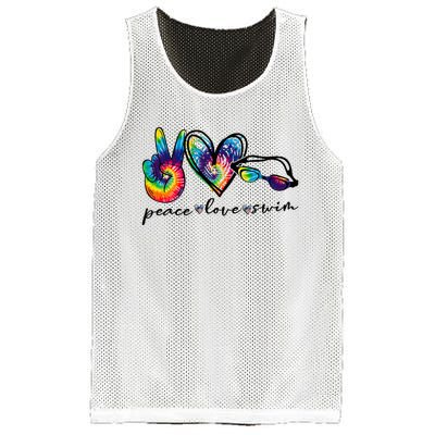 Peace Love Swim Tie Dye Swimmer Mesh Reversible Basketball Jersey Tank