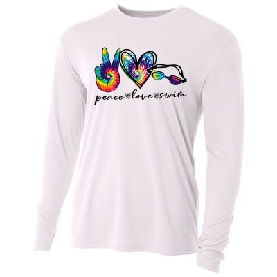 Peace Love Swim Tie Dye Swimmer Cooling Performance Long Sleeve Crew