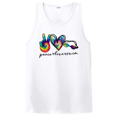 Peace Love Swim Tie Dye Swimmer PosiCharge Competitor Tank