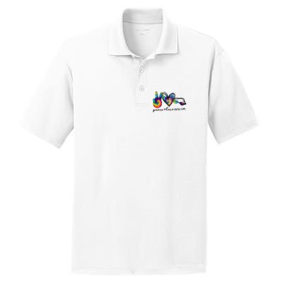 Peace Love Swim Tie Dye Swimmer PosiCharge RacerMesh Polo