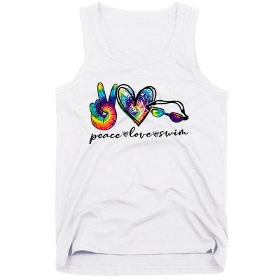 Peace Love Swim Tie Dye Swimmer Tank Top