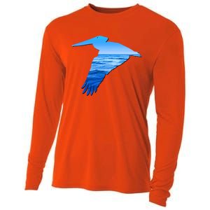 Pelican Lovers Silhouette Earth Day And Ocean Week Cute Gift Cooling Performance Long Sleeve Crew