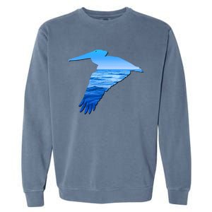 Pelican Lovers Silhouette Earth Day And Ocean Week Cute Gift Garment-Dyed Sweatshirt