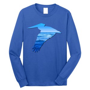 Pelican Lovers Silhouette Earth Day And Ocean Week Cute Gift Long Sleeve Shirt