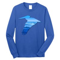 Pelican Lovers Silhouette Earth Day And Ocean Week Cute Gift Long Sleeve Shirt