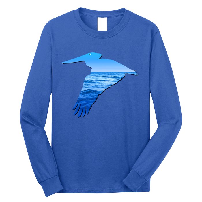 Pelican Lovers Silhouette Earth Day And Ocean Week Cute Gift Long Sleeve Shirt