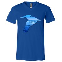 Pelican Lovers Silhouette Earth Day And Ocean Week Cute Gift V-Neck T-Shirt