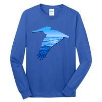 Pelican Lovers Silhouette Earth Day And Ocean Week Cute Gift Tall Long Sleeve T-Shirt