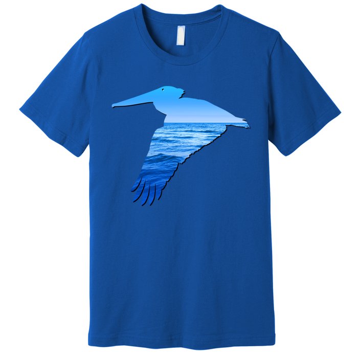 Pelican Lovers Silhouette Earth Day And Ocean Week Cute Gift Premium T-Shirt