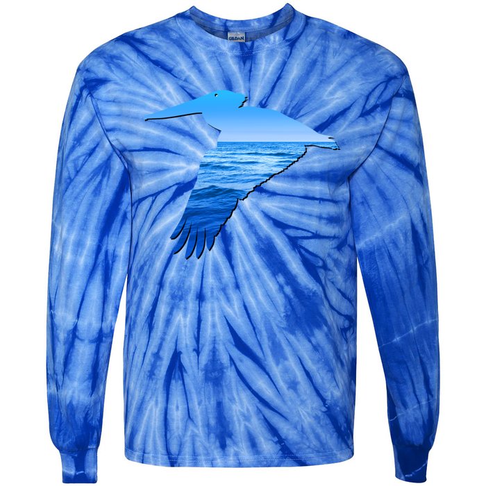 Pelican Lovers Silhouette Earth Day And Ocean Week Cute Gift Tie-Dye Long Sleeve Shirt