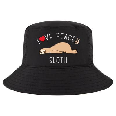 Peace Love Sloth Funny Cute Lazy Animal Kawaii Funny Gift Cool Comfort Performance Bucket Hat