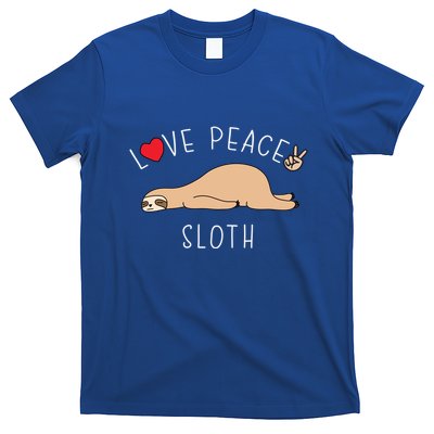 Peace Love Sloth Funny Cute Lazy Animal Kawaii Funny Gift T-Shirt