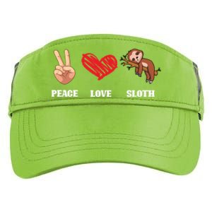 Peace Love Sloth Funny Lazy Sloths Animal Lover Graphic Gift Adult Drive Performance Visor