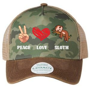 Peace Love Sloth Funny Lazy Sloths Animal Lover Graphic Gift Legacy Tie Dye Trucker Hat