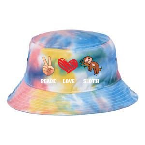 Peace Love Sloth Funny Lazy Sloths Animal Lover Graphic Gift Tie Dye Newport Bucket Hat