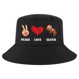 Peace Love Sloth Funny Lazy Sloths Animal Lover Graphic Gift Cool Comfort Performance Bucket Hat