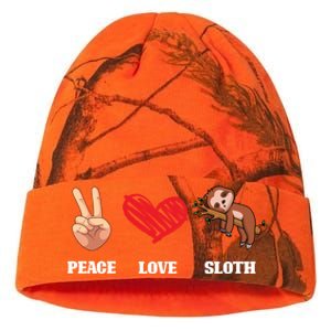 Peace Love Sloth Funny Lazy Sloths Animal Lover Graphic Gift Kati Licensed 12" Camo Beanie