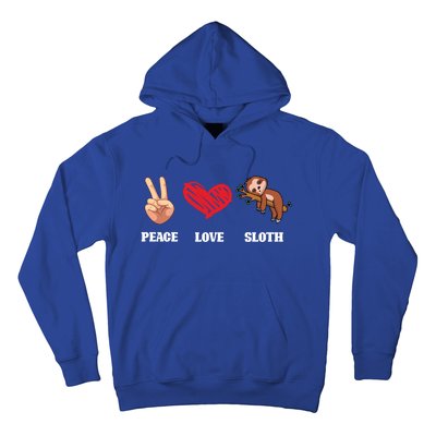 Peace Love Sloth Funny Lazy Sloths Animal Lover Graphic Gift Hoodie