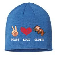 Peace Love Sloth Funny Lazy Sloths Animal Lover Graphic Gift Sustainable Beanie