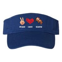 Peace Love Sloth Funny Lazy Sloths Animal Lover Graphic Gift Valucap Bio-Washed Visor