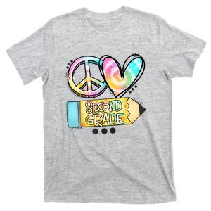 Peace Love Second Grade Funny TieDye Teacher T-Shirt