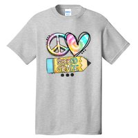 Peace Love Second Grade Funny TieDye Teacher Tall T-Shirt