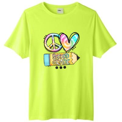 Peace Love Second Grade Funny TieDye Teacher Tall Fusion ChromaSoft Performance T-Shirt