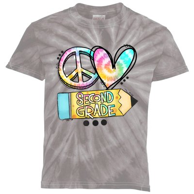 Peace Love Second Grade Funny TieDye Teacher Kids Tie-Dye T-Shirt