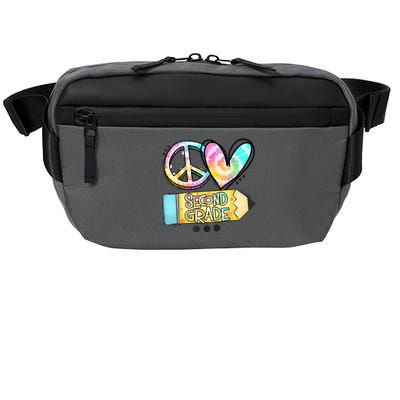 Peace Love Second Grade Funny TieDye Teacher Crossbody Pack