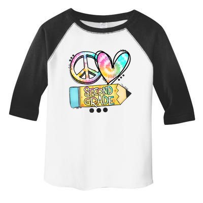 Peace Love Second Grade Funny TieDye Teacher Toddler Fine Jersey T-Shirt