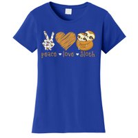 Peace Love Sloth Hand Sign Heart Sloth Lovers Gift Women's T-Shirt